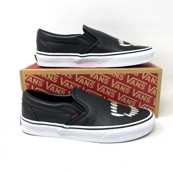 Vans Other - Vans Classic Slip On Skateboarding Black White Men's Size Leather VN000XG88MD